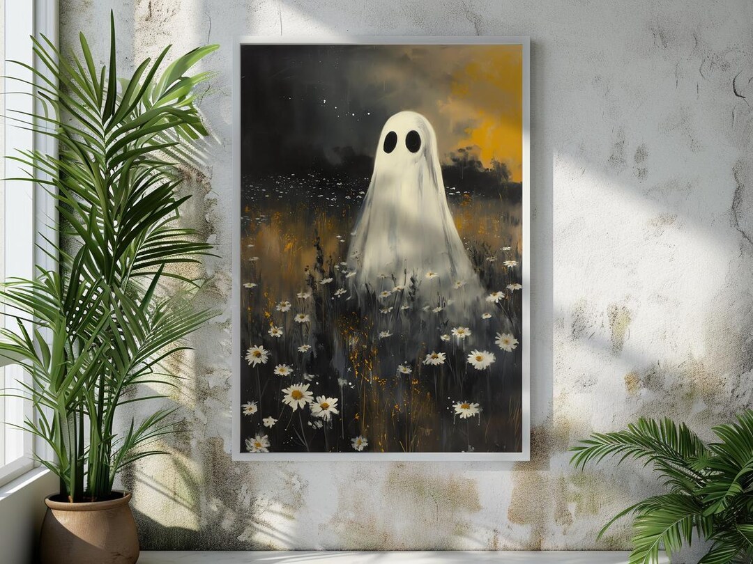 Ghost in Daisy Field Digital Painting Tonalism Art Print Realistic ...