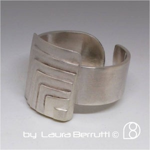 Adjustable Sterling silver ring Layers Top
