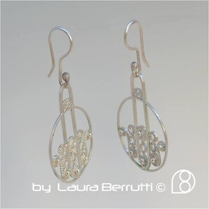 Contemporary Filigree Silver Earrings