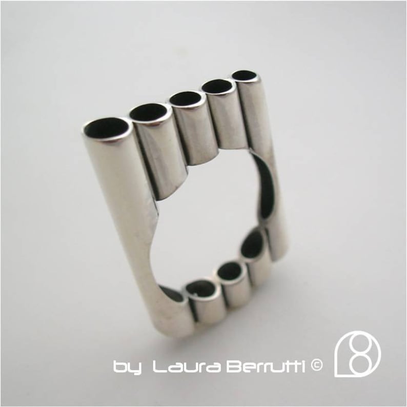 Sterling Silver Ring Made With Tubes - Etsy