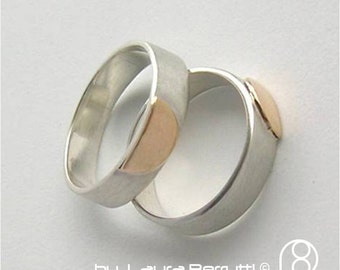 Sterling silver and 14K gold band