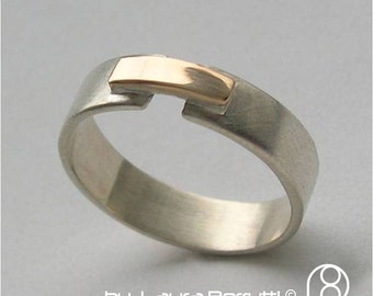 Sterling silver and 14K gold band bridge