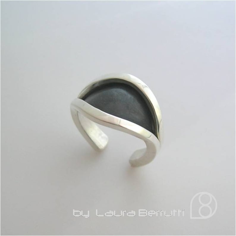 Sterling Silver Open Ring Eye Shaped
