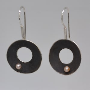 Sterling silver earrings with pearl