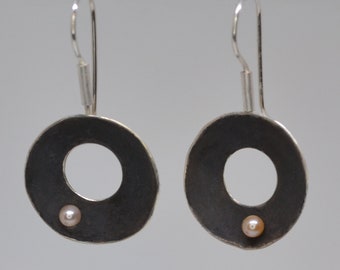 Sterling silver earrings with pearl