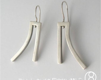 Sterling Silver Asymmetric Earrings
