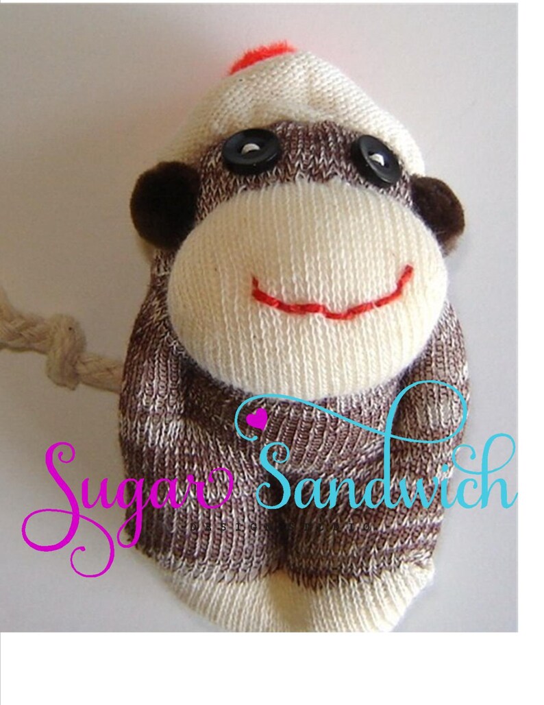 TUTORIAL for Cute Mini Baby Sock Monkey 4 Inch Sculpted Toy DIY Pattern PDF image 1