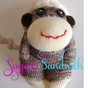 PDF TUTORIAL for Cute Mini Baby Sock Monkey 4 Inch Sculpted Toy Pattern Instant Download in ENGLISH only