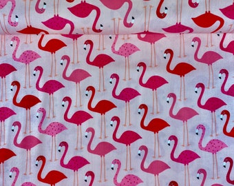 Pink Flamingo Urban Zoologie. Ann Kelle Robert Kaufman Print Cotton Fabric -by the Yard