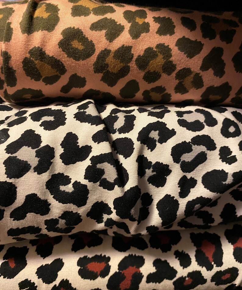 Black and White Animal Print Cotton Lycra Knit Fabric by the Etsy