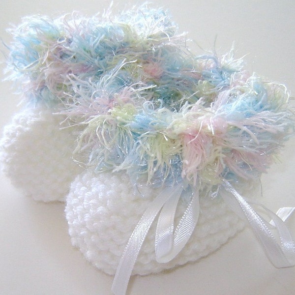 PDF PATTERN for Funky Chunky Baby Booties with Fluffy Furry Trim