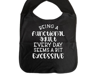 Being Functional ADULT BIB Cotton, Clothes Cover, Fun Car Bib Clothing Protection Adult-sized