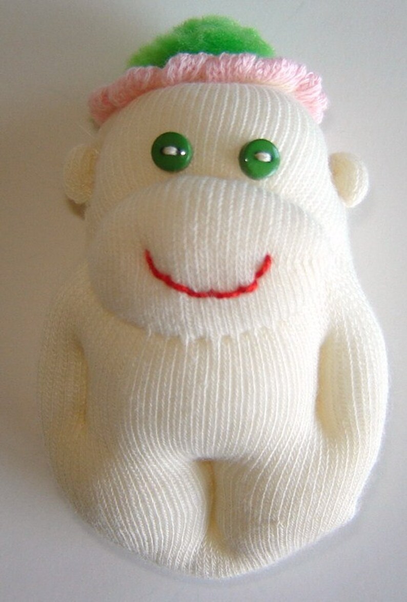 TUTORIAL for Cute Mini Baby Sock Monkey 4 Inch Sculpted Toy DIY Pattern PDF image 4