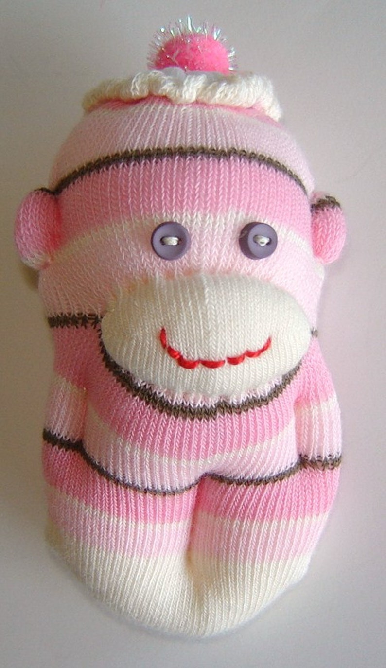 TUTORIAL for Cute Mini Baby Sock Monkey 4 Inch Sculpted Toy DIY Pattern PDF image 5