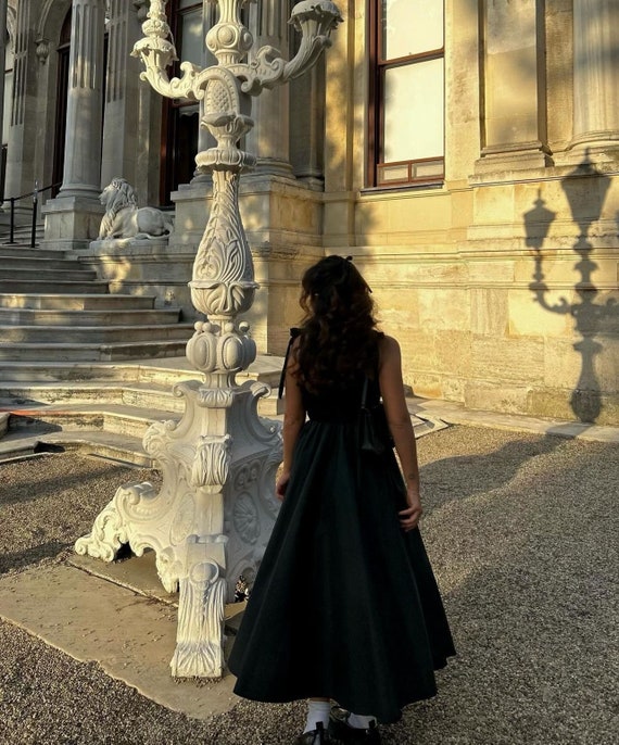 Handmade Long Black Dress | Voluminous Skirt, Summer Party