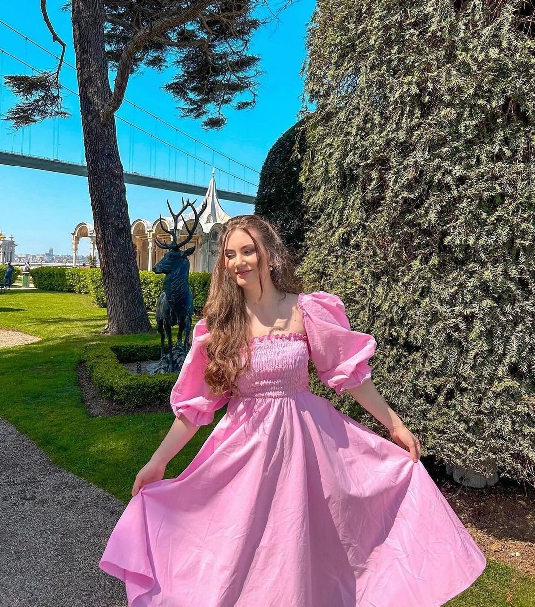 Handmade Pink Princess Dress | Balloon Sleeve Fairy Dress