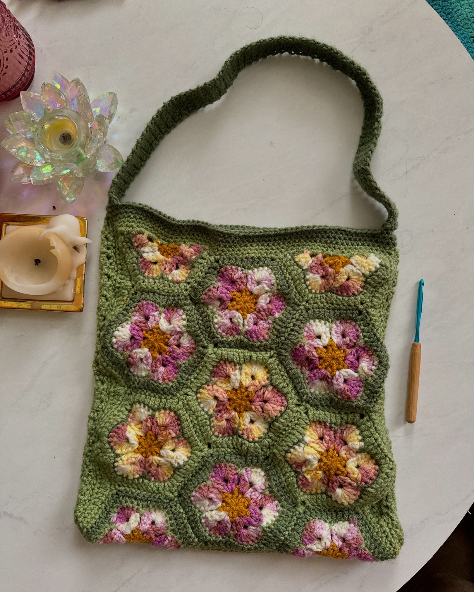 Petals & Tradition African Crochet Flower Purse
