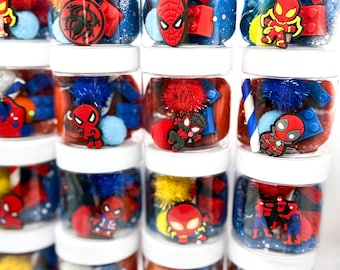 Spider-Man Inspired Party Favor Set – Set of 5 Spidey Sensory Playdough Jars | Birthday