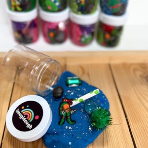 Ninja Turtle-Inspired Party Favor Set – 5 Sensory Playdough Jars | Birthday Goodie Bags for Kids | TMNT Fun | ImagiDough