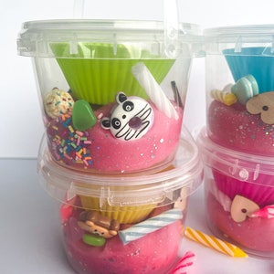 Cupcake Birthday Bucket | Sensory Playdough Jar | Party Favor for Kids | Dough, Playdoh | ImagiDough | Summer Gift