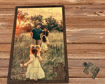 Custom wood picture puzzle | Add a picture to your wooden gift | Rectangle, Heart, Circle Puzzles | Anniversary, Birthday, Christmas gifts
