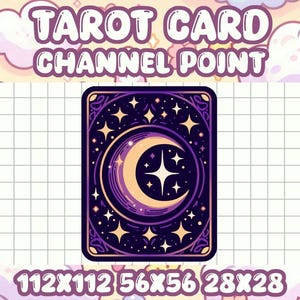 Tarotkaart emote en kanaalpuntpictogram | Mystiek kawaii-ontwerp voor Twitch and Discord