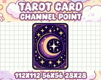 Tarot Card Emote and Channel Point Icon | Mystical Kawaii Design for Twitch and Discord