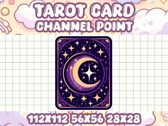 Tarot Card Emote and Channel Point Icon | Mystical Kawaii Design for Twitch and Discord