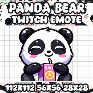 Panda Bear Juice Box Emote for Twitch and Discord