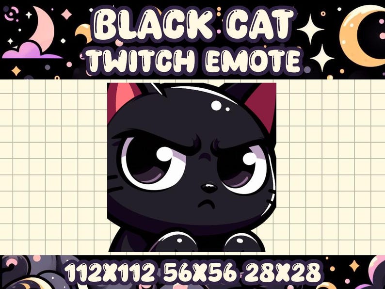 Black Cat SUS Emote for Twitch Discord Streams - Etsy