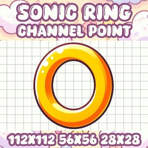 Könnte beinhalten: Ein gelber Sonic the Hedgehog Ring mit weißem Rand. Der Ring befindet sich auf einem weißen Gitterhintergrund mit dem Text "112x112 56x56 28x28" am unteren Rand.