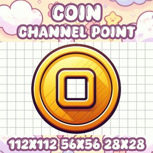 Chinese Coin Channel Point Icon | Lucky Kawaii Badge for Twitch and Discord