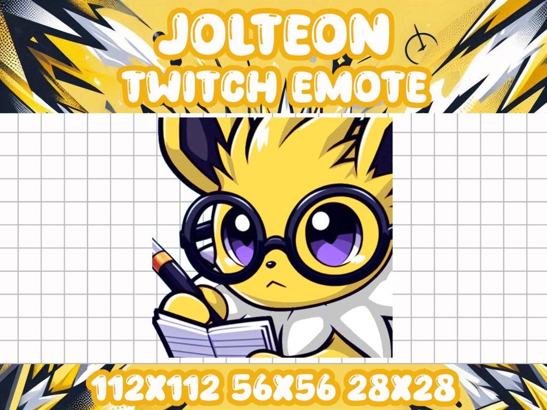Notepad Emote Jolteon Notepad Emote Kawaii PokΓ©mon Icon for Twitch & Discord - Etsy