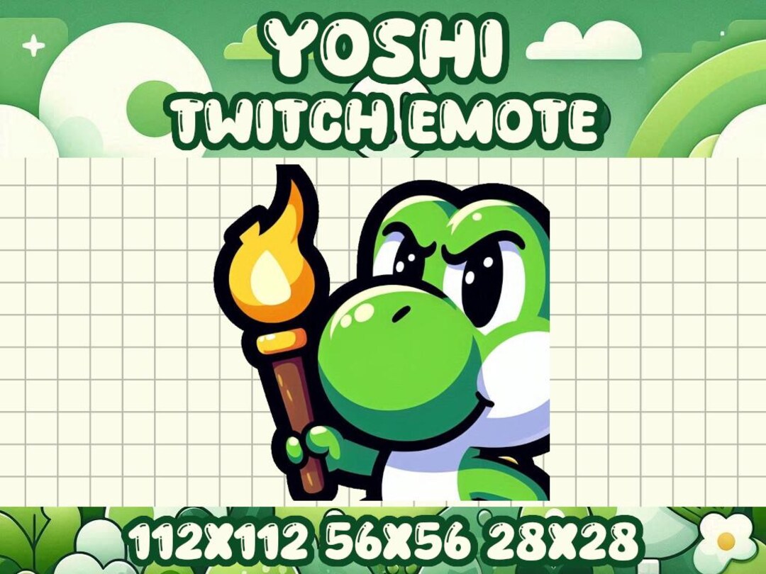 Yoshi Riot Emote | Green Dinosaur Gamer Icon for Twitch and Discord - Etsy