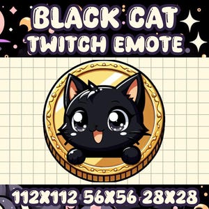 TwitchとDiscordストリーミング用のBlack Catチャンネルポイントエモート