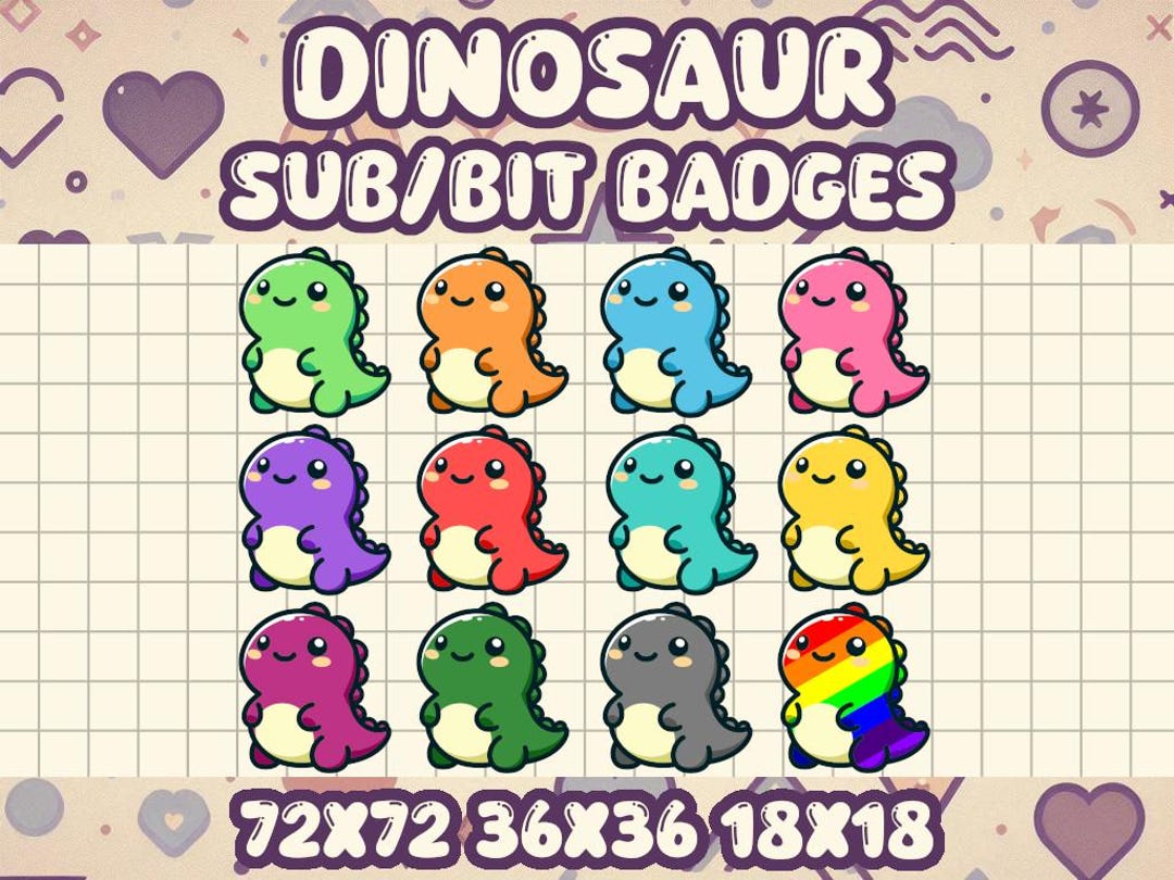 Twitch ストリーマー向けの恐竜サブまたはビットバッジアイコン - Etsy 日本