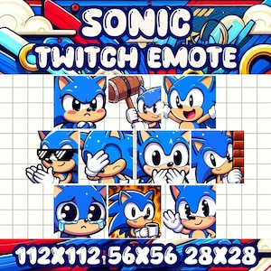 Sonic Emote Starter Pack | 10 Kawaii Chibi Icons for Twitch and Discord