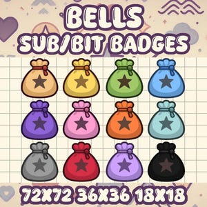 Bells Sub or Bit Badge Icons for Twitch Streamers