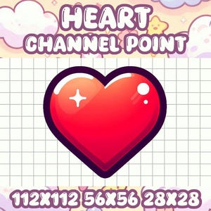 Heart Channel Point Emote | Cute Kawaii Love Icon for Twitch and Discord