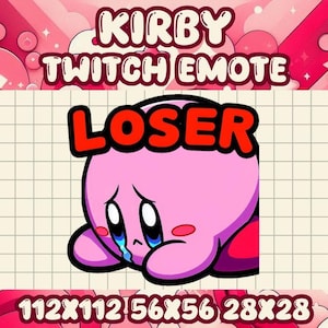Kirby Verlierer Emote | Trauriger Chibi Meme Icon für Twitch & Discord