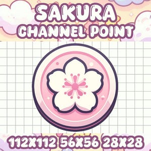 Pink Sakura Flower Coin Channel Point Icon for Twitch Streamers