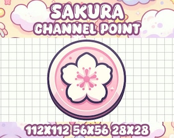 Pink Sakura Flower Coin Channel Point Icon for Twitch Streamers