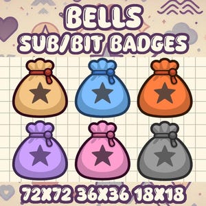 Bells Sub or Bit Badge Icons for Twitch Streamers