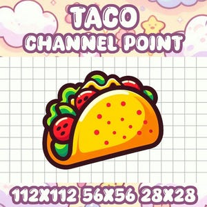 Taco Channel Point Icon | Fun Food Badge for Twitch and Discord