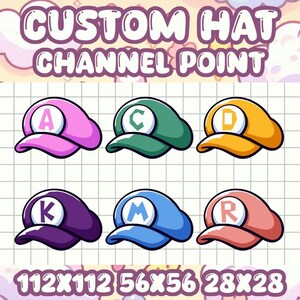Icono de punto de canal con sombrero de Mario personalizado para streamers de Twitch