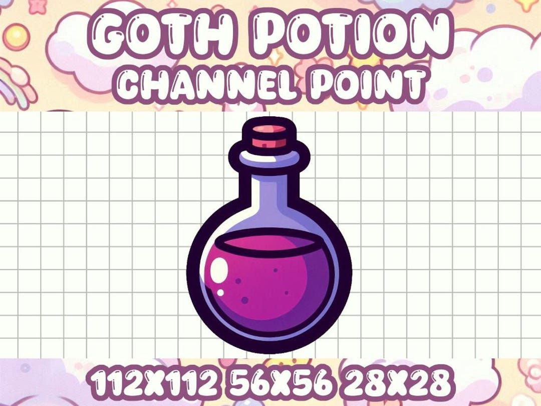 Point Vector Icon Goth Goth Potion Channel Point Icon | Kawaii Magical Reward Badge for Twitch ...