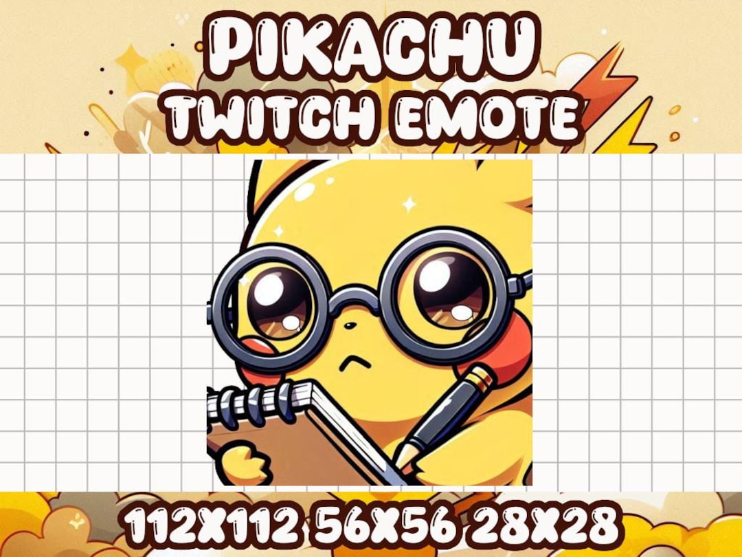 Pikachu Taking Notes Reaction Emote for Twitch and Discord Chat - Etsy