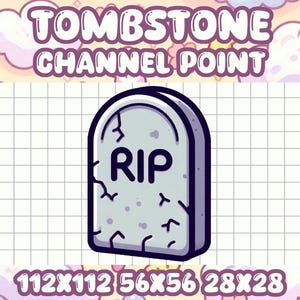 May include: A cartoon tombstone with a cracked surface and the word "RIP" in black letters. The tombstone is on a white and gray grid background.