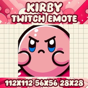 Wütend Kirby Emote: Kawaii Chibi Icon für Twitch/Discord (Digital Download)