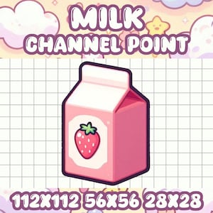 Twitch ストリーマー向け Strawberry Milk チャンネル ポイント アイコン